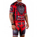 2016 Cycling Jersey Rock Racing Red and Marron Short Sleeve and Bib Short