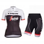 2016 Cycling Jersey Women Trek Black and Red Short Sleeve and Bib Short