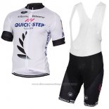 2017 Cycling Jersey Quick Step Floors White Short Sleeve and Bib Short