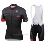 2017 Cycling Jersey Sportful Sc Black Short Sleeve and Bib Short