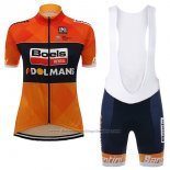2017 Cycling Jersey Women Damen Boels Dolmans Orange Short Sleeve and Bib Short