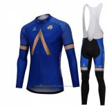 2018 Cycling Jersey Aqua Bluee Sport Blue Long Sleeve and Bib Tight