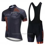 2018 Cycling Jersey Capo Black Gray Orange Short Sleeve and Bib Short