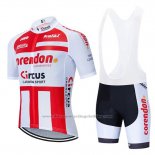 2019 Cycling Jersey Corendon Circus Red White Short Sleeve and Bib Short