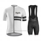 2019 Cycling Jersey Rapha White Black Short Sleeve and Bib Short