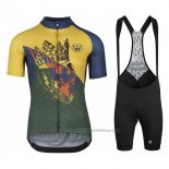 2020 Cycling Jersey Assos Fastlane Wyndymilla Yellow Green Short Sleeve and Bib Short