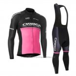 2020 Cycling Jersey Orbea Black Pink Long Sleeve and Bib Tight