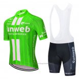 2020 Cycling Jersey Sunweb Green White Short Sleeve and Bib Short