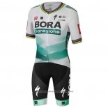 2020 Cycling Jersey UCI World Champion Bora White Green Short Sleeve And Bib Short