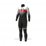 2021 Cycling Jersey ALE White Black Red Long Sleeve And Bib Tight