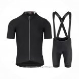 2021 Cycling Jersey Assos Black Short Sleeve And Bib Short