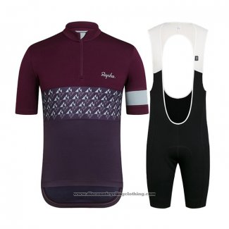 2021 Cycling Jersey Rapha Dark Purple Short Sleeve And Bib Short