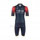 2022 Cycling Jersey Ineos Grenadiers Deep Blue Red Short Sleeve and Bib Short