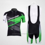 2012 Cycling Jersey Cannondale Black and Green Short Sleeve and Bib Short