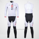 2012 Cycling Jersey Nalini White and Black Long Sleeve and Bib Tight