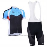 2013 Cycling Jersey Nalini Black and Sky Blue Short Sleeve and Bib Short