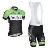 2014 Cycling Jersey Belkin Green and Black Short Sleeve and Bib Short