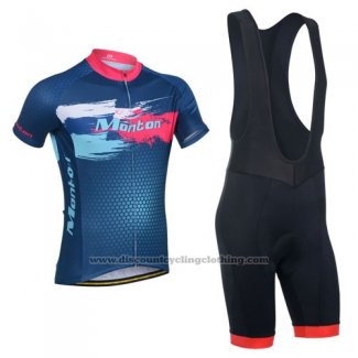 2014 Cycling Jersey Monton Red and Blue Short Sleeve and Bib Short