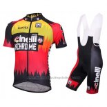 2016 Cycling Jersey Cinelli Chrome Red and Black Short Sleeve and Bib Short