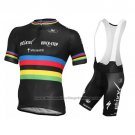 2016 Cycling Jersey UCI World Champion Lider Quick Step Black Short Sleeve and Bib Short
