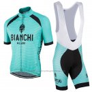 2017 Cycling Jersey Bianchi Milano Meja Green Short Sleeve and Bib Short