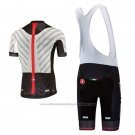 2017 Cycling Jersey Castelli Aero Race White and Black Short Sleeve and Bib Short
