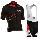 2017 Cycling Jersey Northwave Blade Air Black and Red Short Sleeve and Bib Short