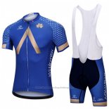 2018 Cycling Jersey Aqua Bluee Sport Blue Short Sleeve and Bib Short