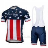 2018 Cycling Jersey Aqua Bluee Sport Champion USA Short Sleeve and Bib Short