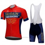 2018 Cycling Jersey Bahrain Merida Red Short Sleeve and Bib Short