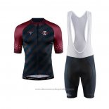 2020 Cycling Jersey Craft Dark Blue Red Short Sleeve And Bib Short