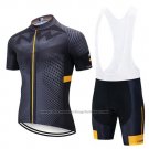 2020 Cycling Jersey Northwave Gray Black Yellow Short Sleeve and Bib Short