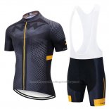 2020 Cycling Jersey Northwave Gray Black Yellow Short Sleeve and Bib Short
