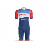2021 Cycling Jersey Direct Energie Blue Red White Short Sleeve And Bib Short