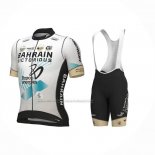 2023 Cycling Jersey Bahrain Victorious White Short Sleeve and Bib Short