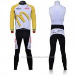 2011 Cycling Jersey McDonalds White and Yellow Long Sleeve and Bib Tight
