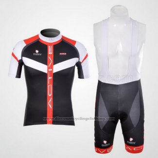 2012 Cycling Jersey Nalini Black and Red Short Sleeve and Bib Short