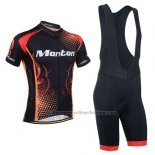 2014 Cycling Jersey Monton Red and Orange Short Sleeve and Bib Short