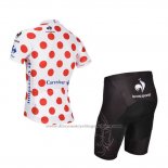 2014 Cycling Jersey Tour de France White and Red-3 Short Sleeve and Bib Short
