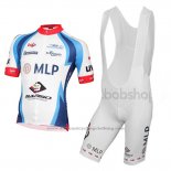 2015 Cycling Jersey MLP Team Bergstrasse White and Blue Short Sleeve and Bib Short