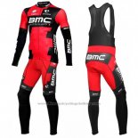 2016 Cycling Jersey BMC Black and Red Long Sleeve and Bib Tight