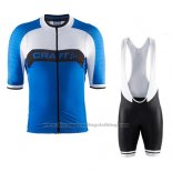 2016 Cycling Jersey Craft Blue and White Short Sleeve and Bib Short