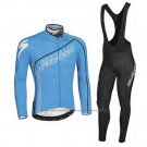 2016 Cycling Jersey Specialized Black and Sky Blue Long Sleeve and Bib Tight