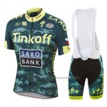 2016 Cycling Jersey Tinkoff Saxo Bank Yellow and Green Short Sleeve and Bib Short