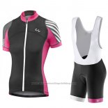 2017 Cycling Jersey Women Liv Pro Black and Red Short Sleeve and Bib Short