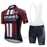 2020 Cycling Jersey Sunweb Black Red Short Sleeve and Bib Short