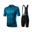 2021 Cycling Jersey Castelli Deep Blue Short Sleeve And Bib Short