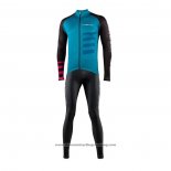 2021 Cycling Jersey Nalini Blue Long Sleeve And Bib Tight QXF21-0057