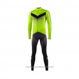 2021 Cycling Jersey Nalini Green Long Sleeve And Bib Tight QXF21-0053