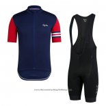 2021 Cycling Jersey Rapha Dark Blue Red Short Sleeve And Bib Short